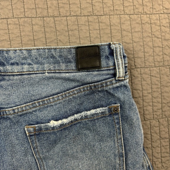 RVCA Denim Shorts Women 27 Blue Boyfriend Fit Distressed Surfer Summer - Picture 5 of 12